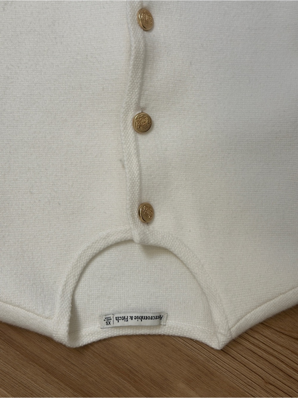 Abercrombie Cream Button-Front Knit Cardigan - Picture 2 of 4